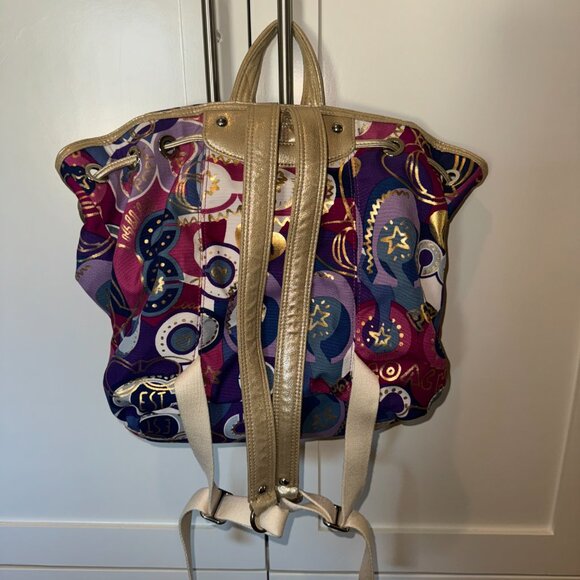 Vintage Coach Poppy Graffiti Backpack NWOT - Picture 2 of 5